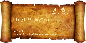 Lingl Uljána névjegykártya